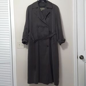 Vintage Burberry London 100% Wool Double Breasted Novacheck Trench Coat